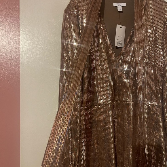 Cara Santana by Nine West. Beautiful gold sequins dress with matching belt. - Picture 9 of 12